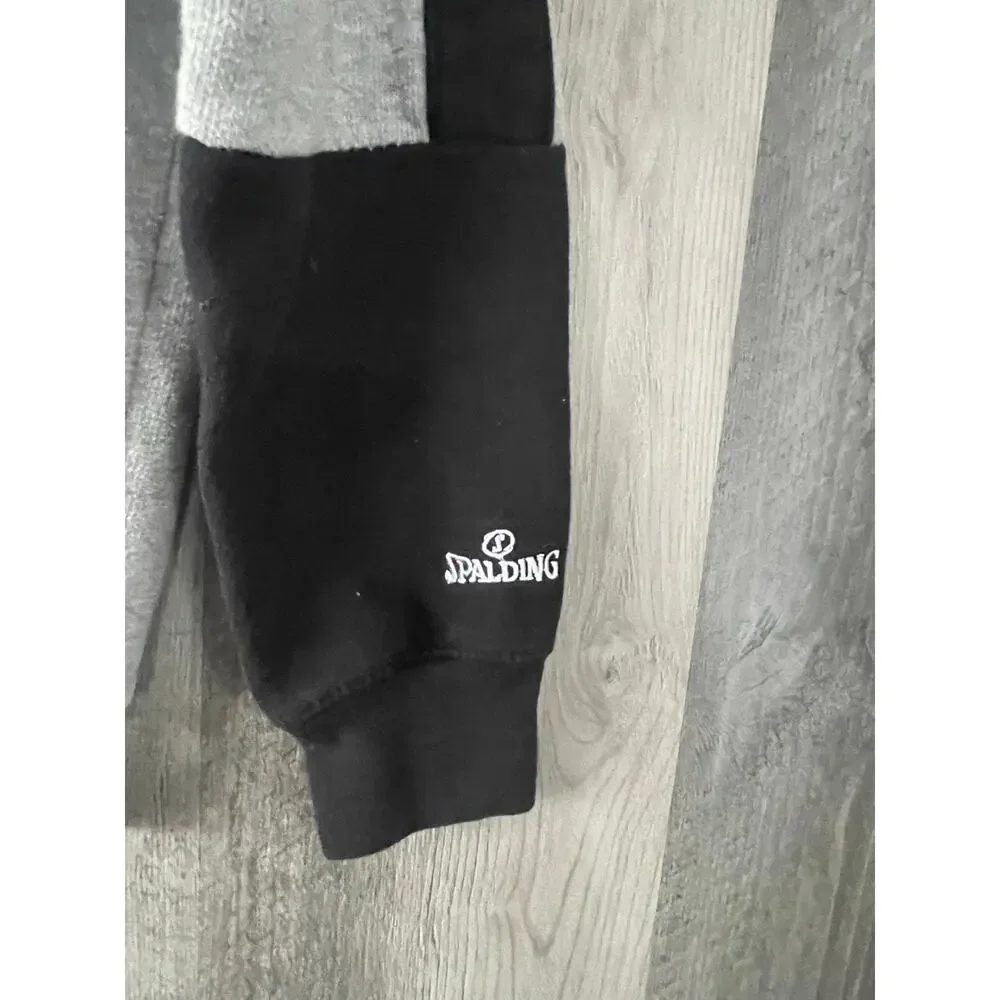 Spalding Boys Hoodie Youth M 10/12 Gray Black Colorblock Pullover Sweatshirt